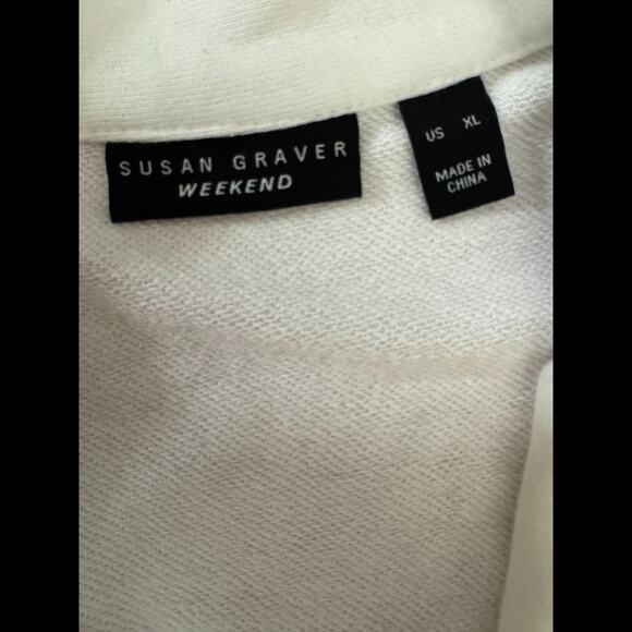 GRAVER Susan Graver LK Fusion 3/4 Slv Cutaway Hem Blazer White X-Large - Picture 13 of 13